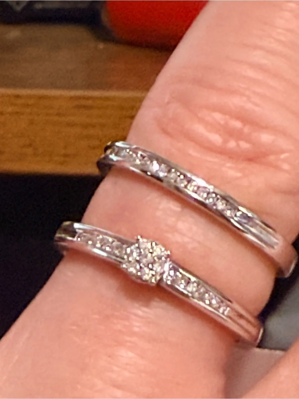 925 Sterling Silver Natural Diamond Bridal Ring Set • 0.50 CTW • Size 6 natural
